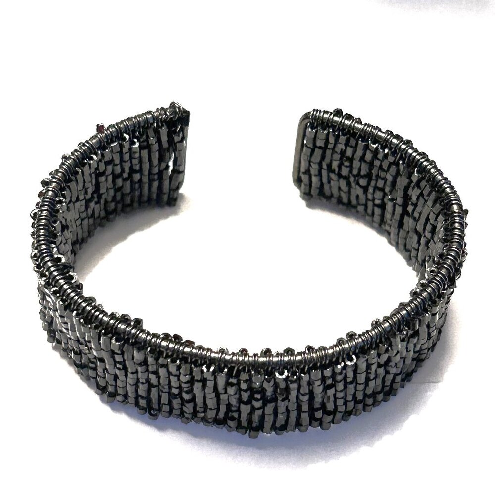 Vintage Cuff Bracelet - Adjustable w/ Glass Beads!